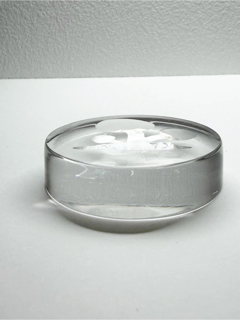 Vintage Val St Lambert Mushroom Clear Glass Paperweight
